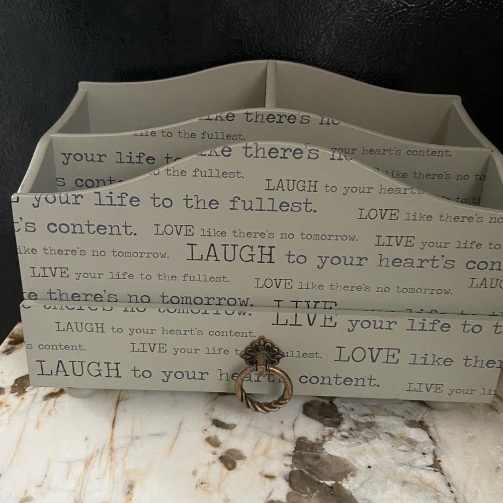 Grey desk organizer